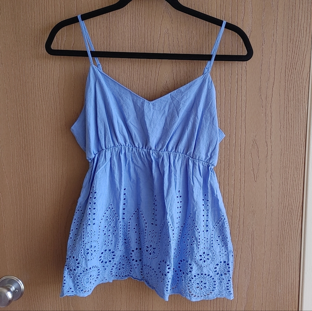 Rue21 blue eyelet tank top